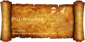 Puj Arisztid névjegykártya